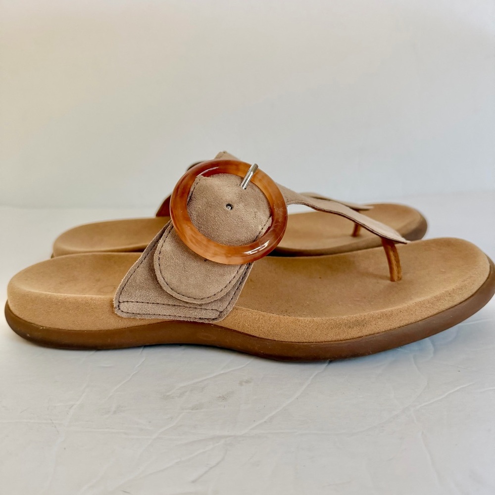 GABOR women’s casual suede thong sandal in rabbit Size 38 (US 7.5) Boho - Picture 5 of 9